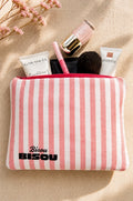 Pochette rayure framboise