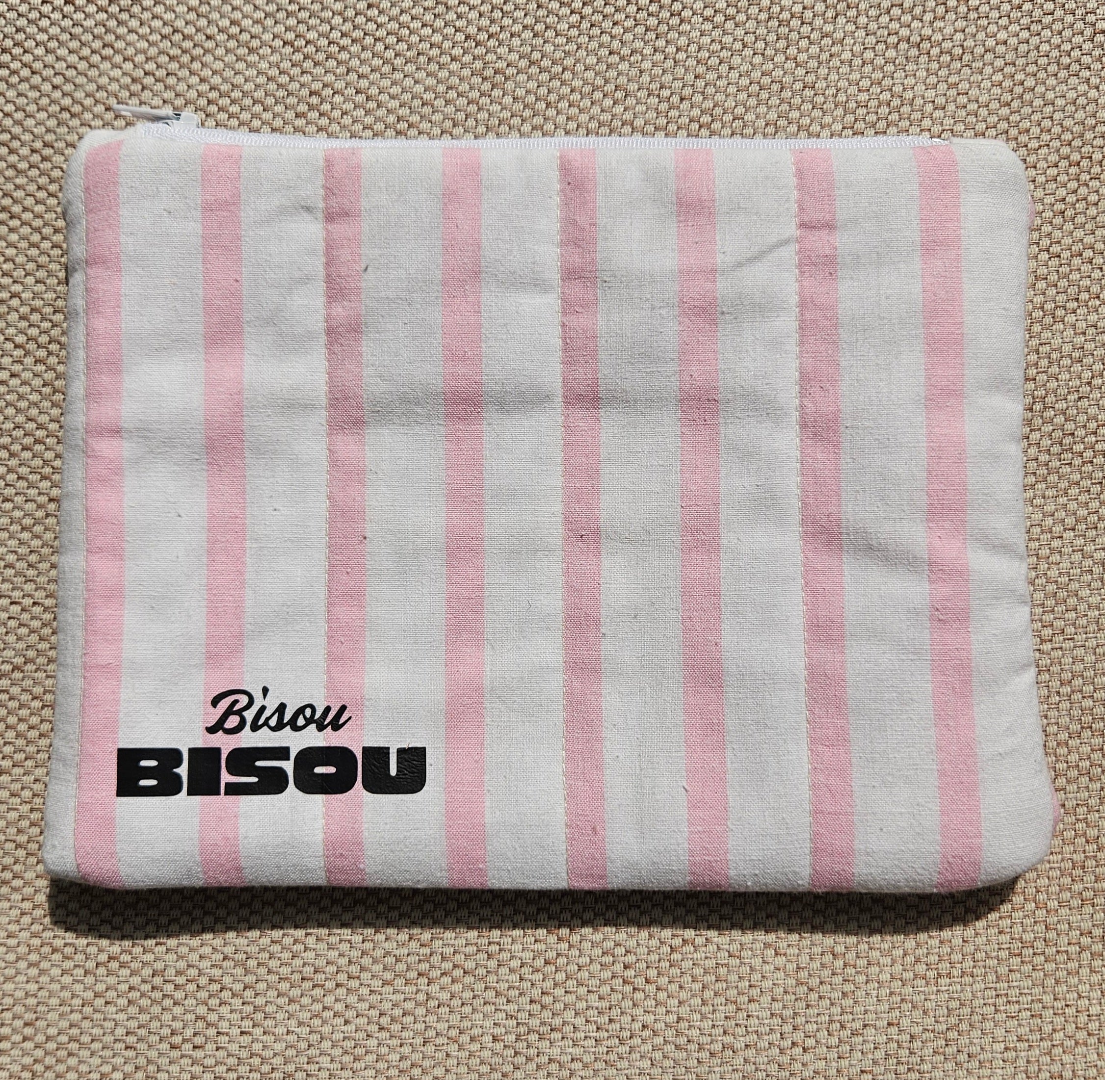 Pochette rayures roses