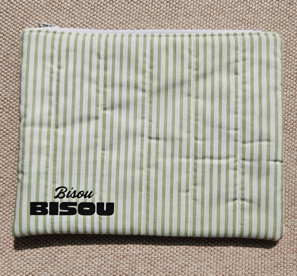 Pochette rayures vertes
