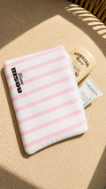Pochette rayures roses
